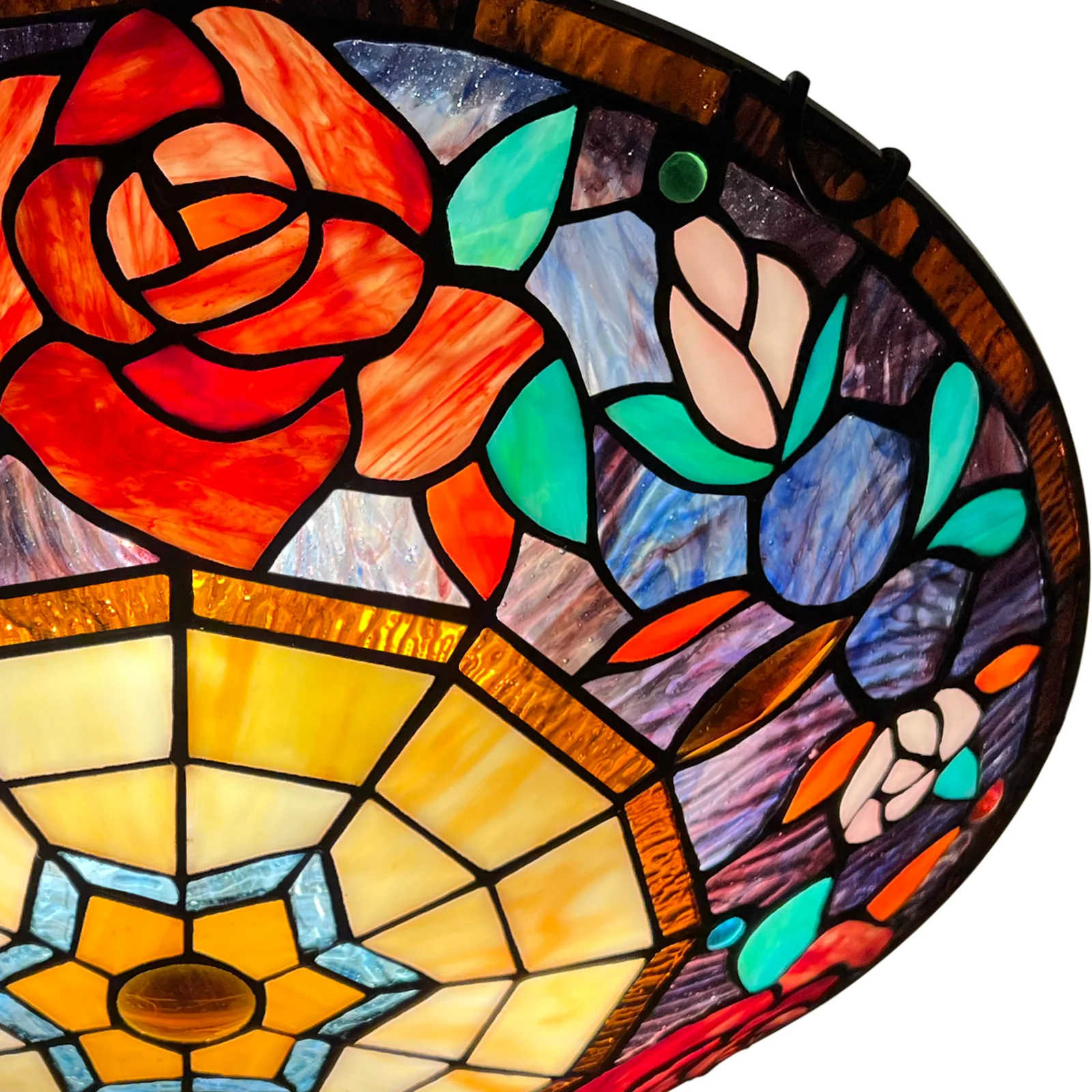 ARTZONE Tiffany Ceiling Lights, Stained Glass Ceiling Light 3-Lights 16 Inch Tiffany Flush Mount Ceiling Light for Bedroom Dining Living Room Entryway Foyer - Image 6
