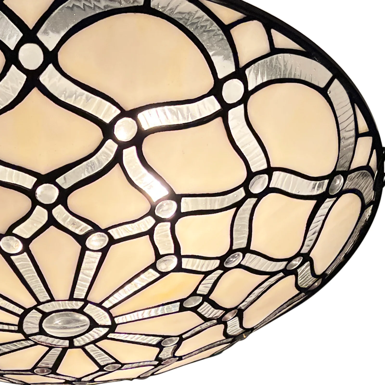 ARTZONE Tiffany Ceiling Lights, Stained Glass Ceiling Light 3-Lights 16 Inch Tiffany Flush Mount Ceiling Light for Bedroom Dining Living Room Entryway Foyer - Image 5