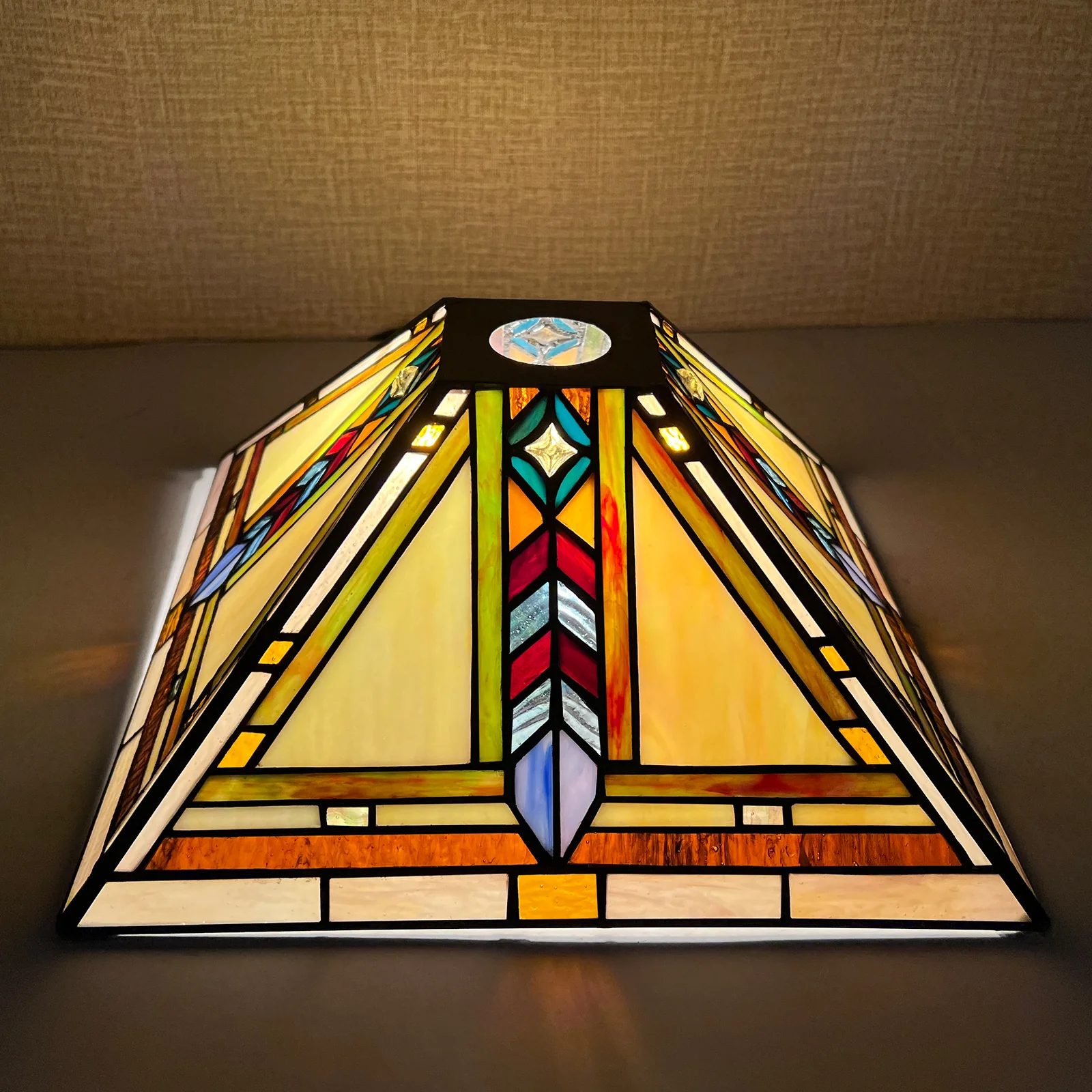 Capulina Tiffany Lamp Shade 12 Inches Wide Accessories Replacement Firecracker Style Stained Glass Lampshade for Torchiere Floor Lamp and Pendant Light - Image 6