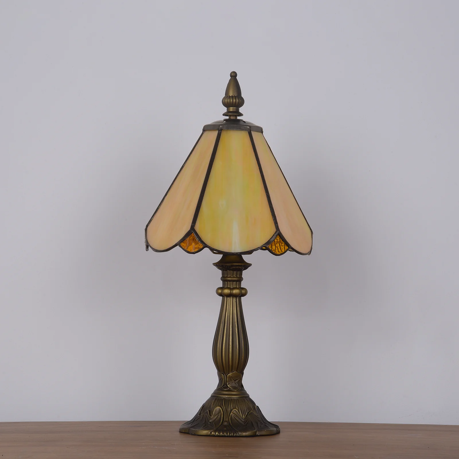 Cotoss Tiffany Table Lamp,Handcrafts Stained Glass Style Table Light,Blue Small Desk Bedside Table Night Lamp for Living Room Bedroom Study Office Bookcase Desk Light - Image 2