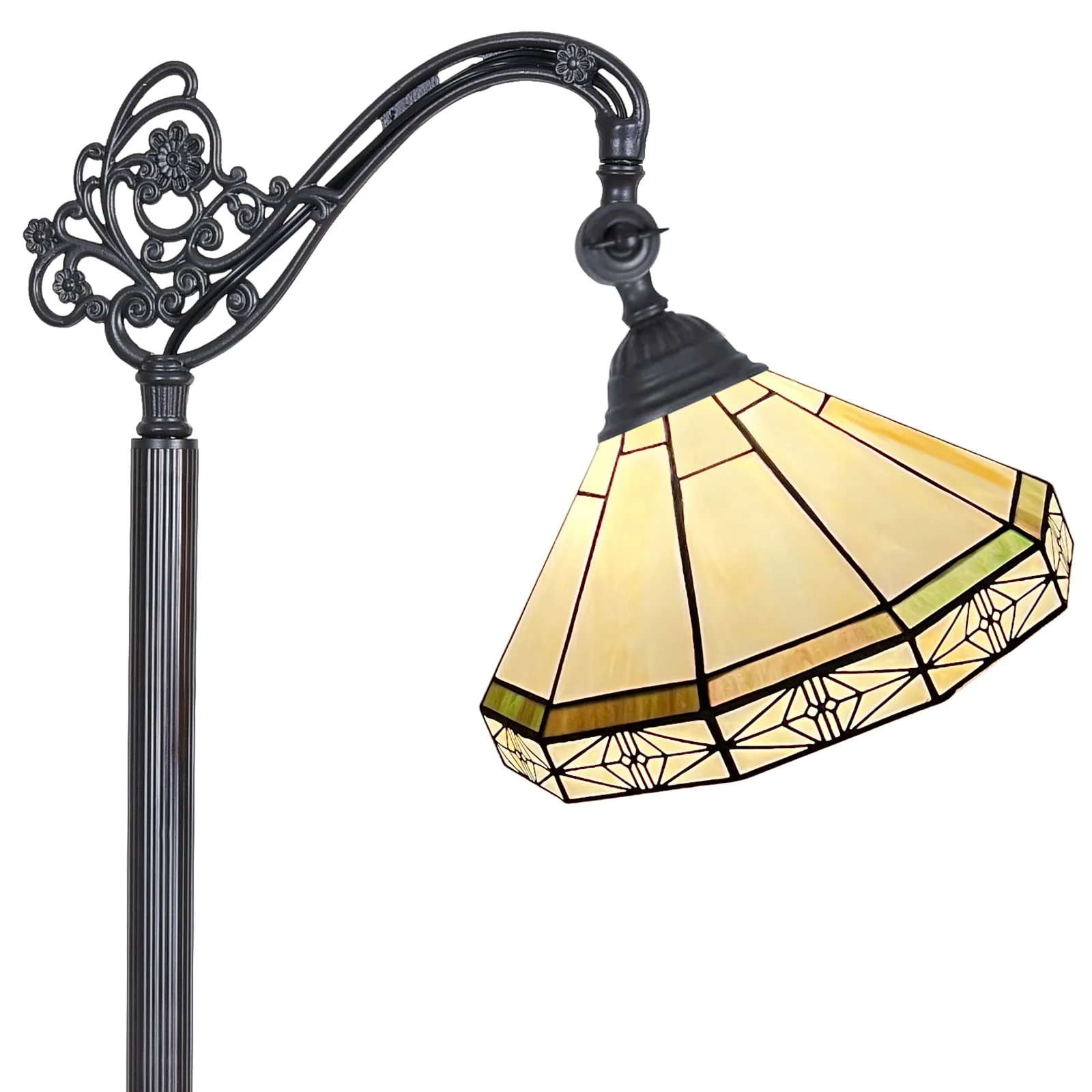 Capulina Tiffany Floor Lamp Tall Antique Mission Style Soft Light Arched Gooseneck - Image 7