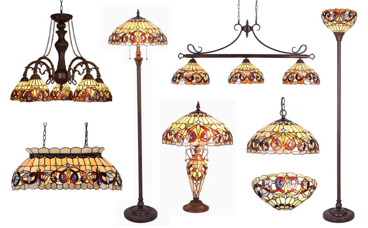 Capulina Tiffany Floor Lamp 2-Light 16 Wide Antique Victorian Style Stained Glass Industrial Dark Bronze Pole Standing Reading Light for Living Room Bedroom Office - Image 9