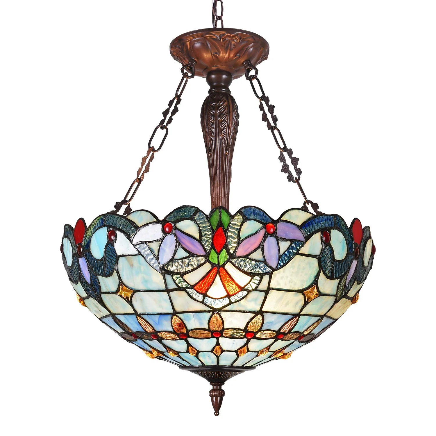 Capulina Tiffany Inverted Pendant Lights Chandelier - Image 8