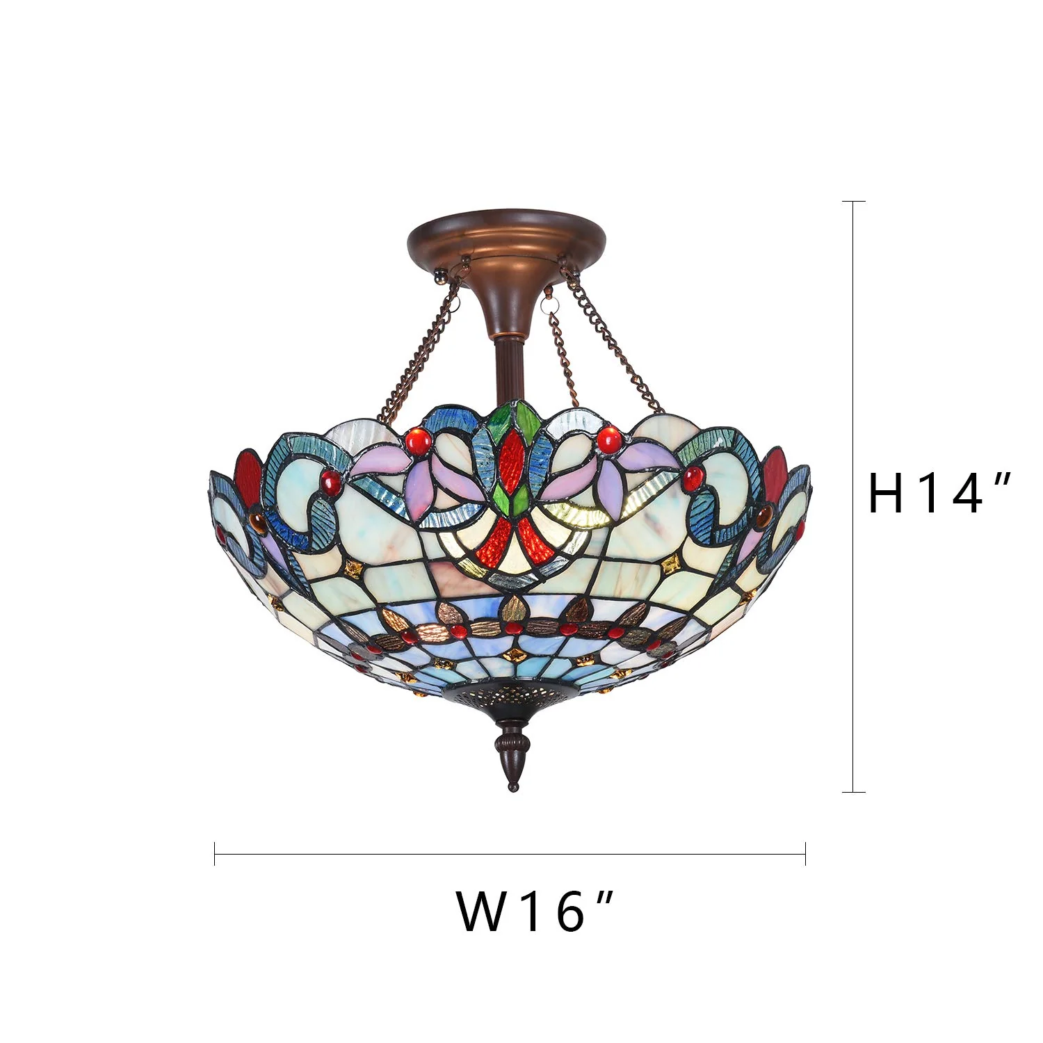 Capulina Tiffany Ceiling Light Pendant Lamp Stained Glass - Image 6