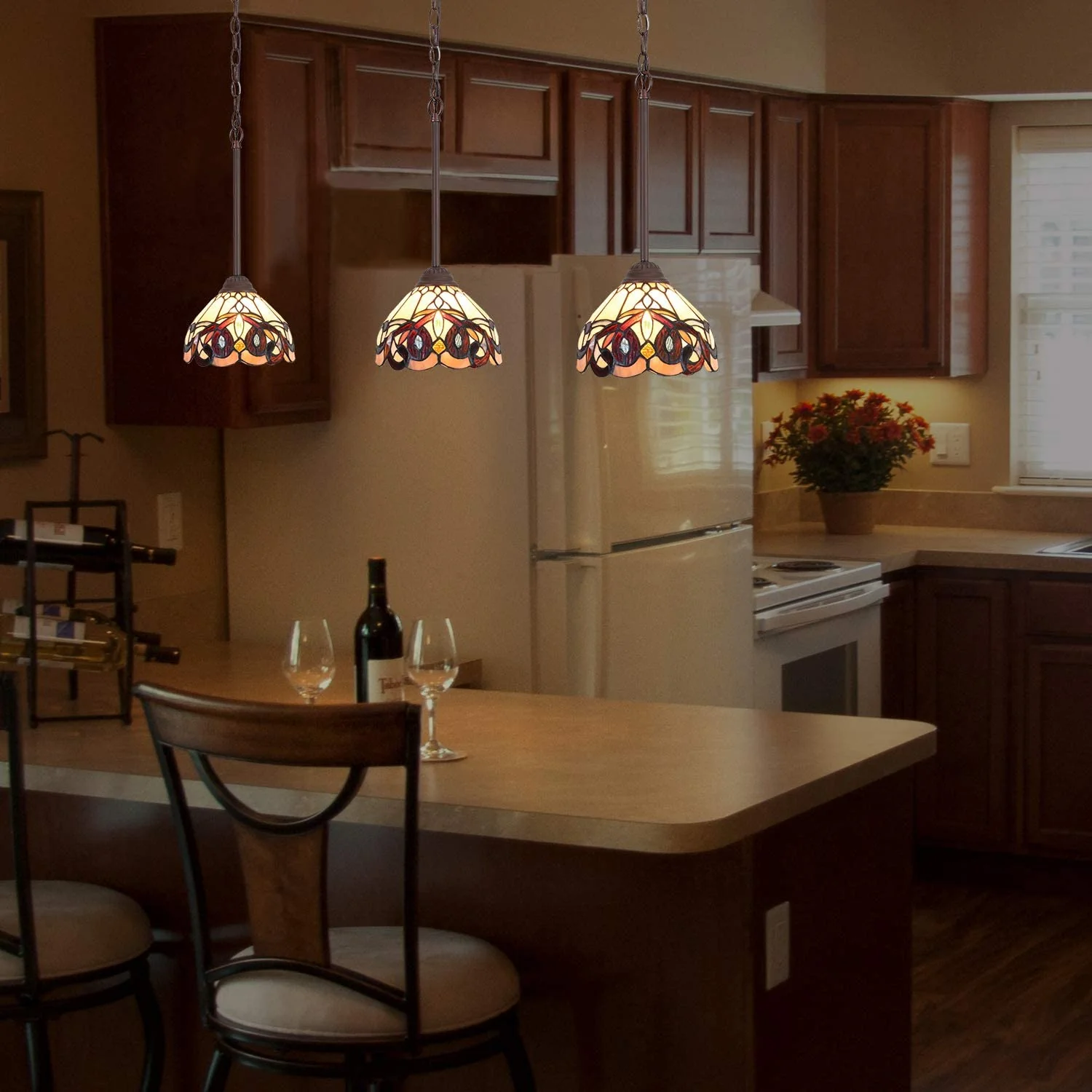 Capulina Tiffany Mini Pendant Light Wide Victorian Style - Image 3