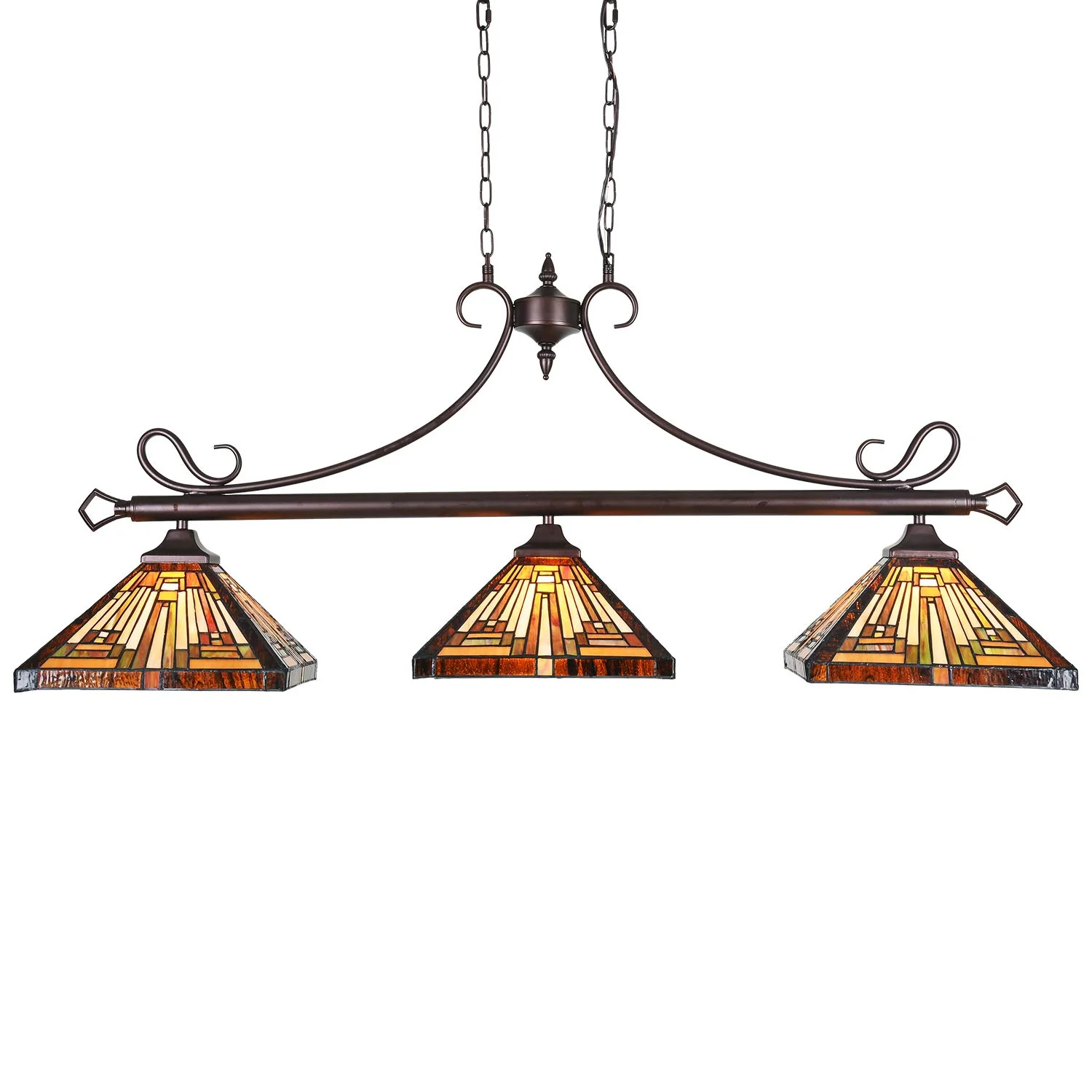 Capulina Tiffany Pool Table Lights 3-Light Pendant Light - Image 8