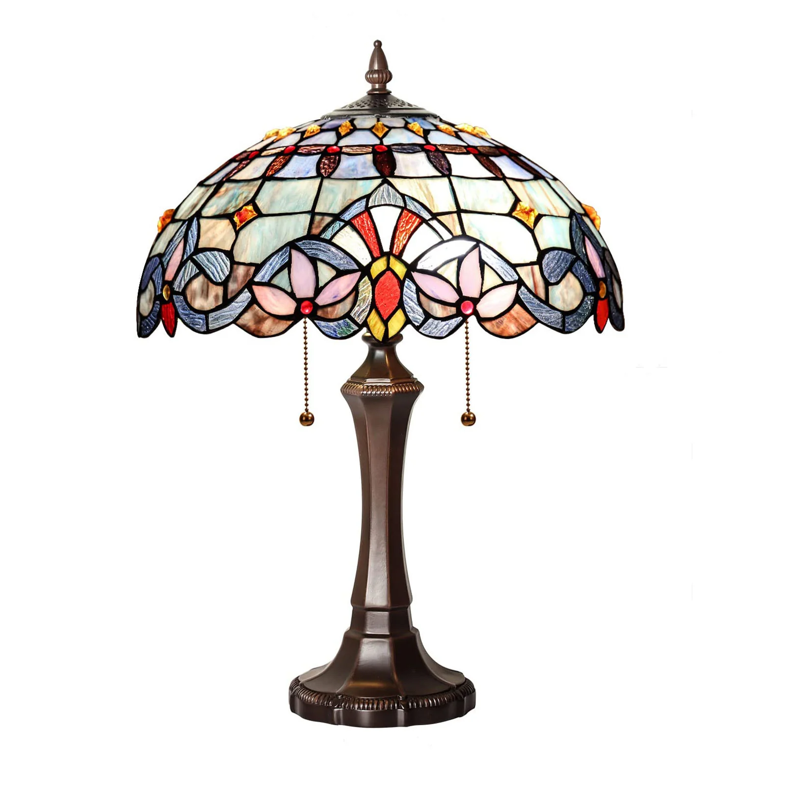 Capulina Tiffany Table Lamp Bedside Reading Lamp 2-Light 16" Wide Traditional Crafts Antique Art Style Desk Lamp for Bedrooms Living Room - Image 9