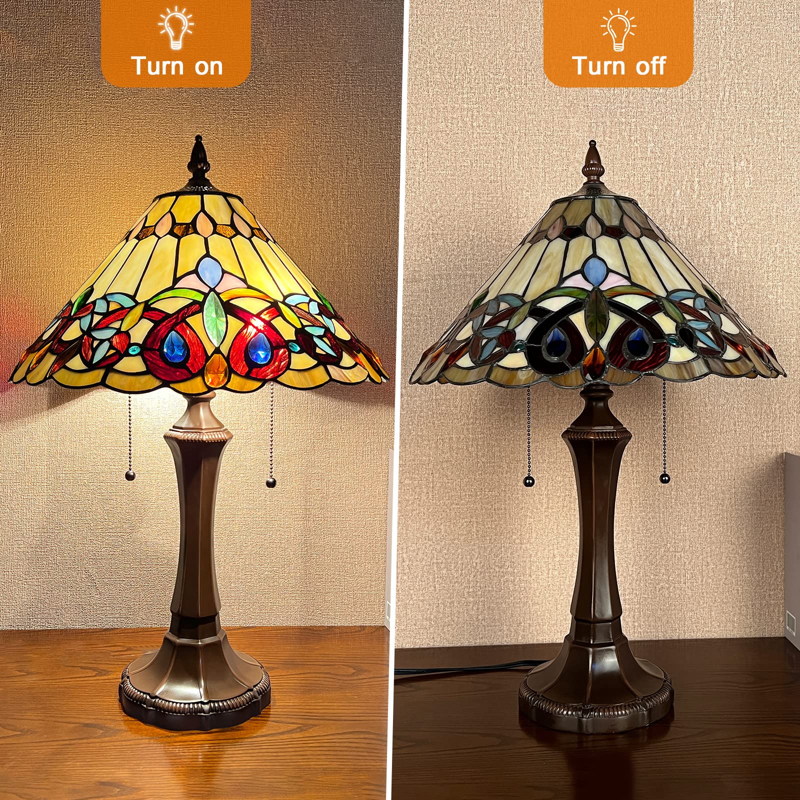 Capulina Tiffany Table Lamp Bedside Reading Lamp Victorian Style - Image 6