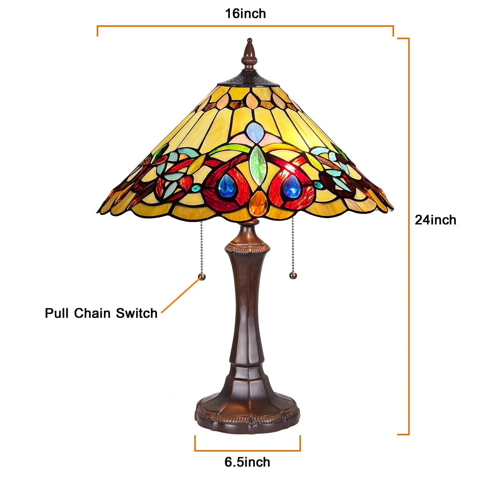Capulina Tiffany Table Lamp Bedside Reading Lamp Victorian Style - Image 7