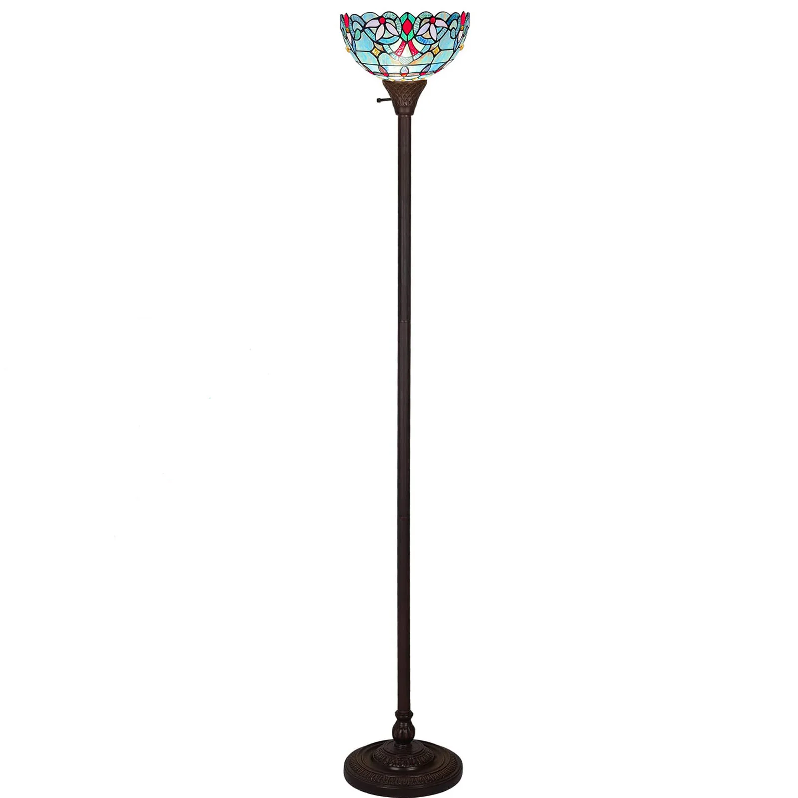 Capulina Tiffany Torchiere Floor Lamp Pole Antique Victorian Style - Image 7