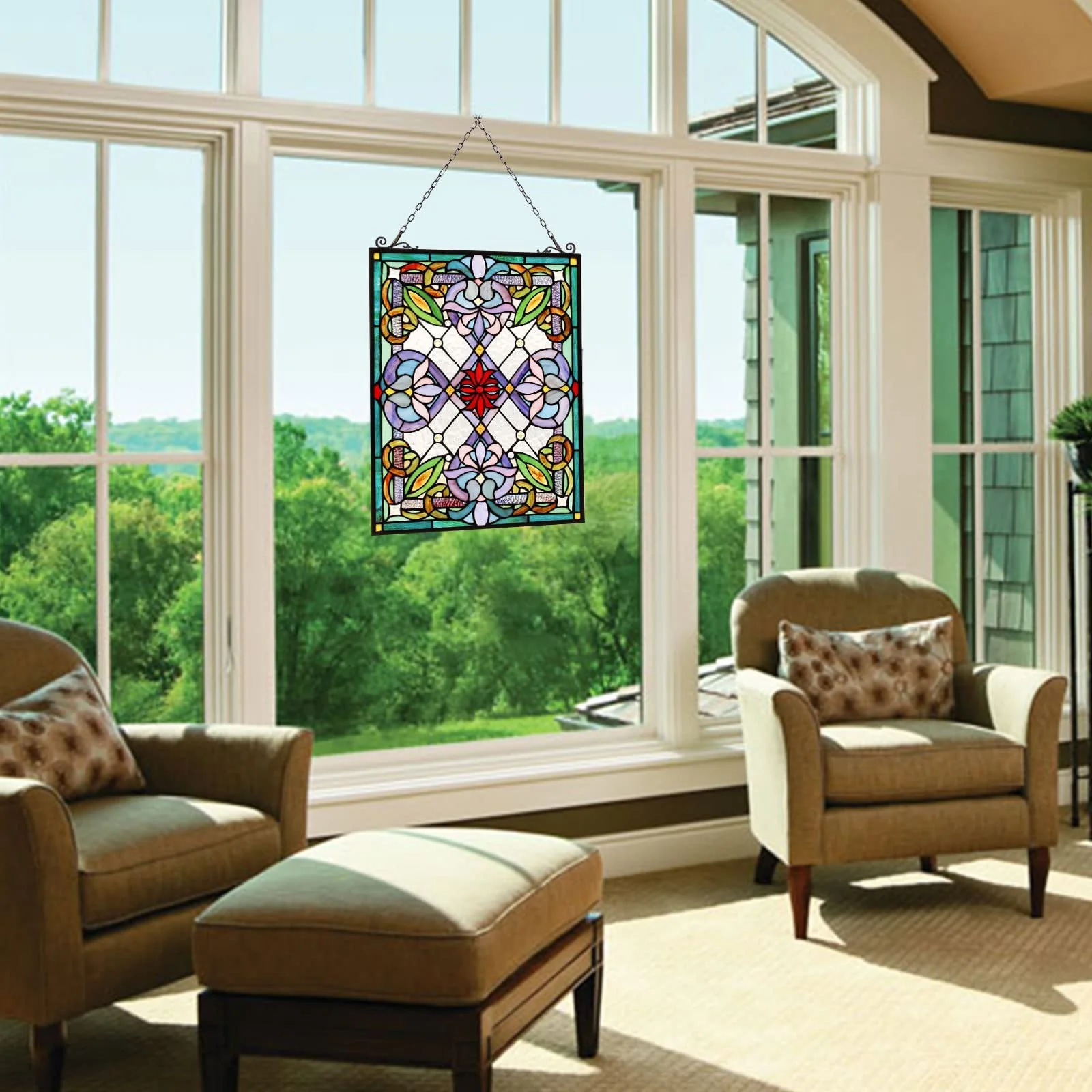 Capulina Victorian Style Stained Glass Window Hangings - Image 3